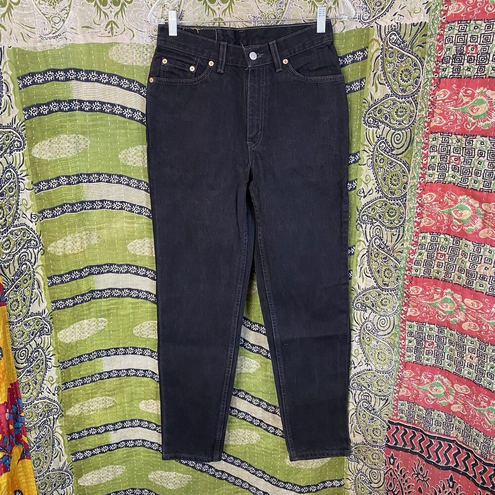 Vintage 1999 Black Denim Levis 512 Jeans Size 9 JR